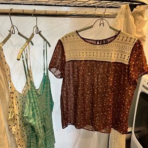 Women’s sheer short sleeve shirt